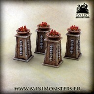 Cursed Tomb Flame Plinths - teren do gier bitewnych, Oldhammer, Wargames