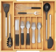 ORGANIZER NA SZTUĆCE DO SZUFLADY BAMBUSOWY REGULOWANY 8 PRZEGRÓDEK