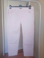 Spodnie dżinsowe rybaczki pudrowy róż strecz 44 46 laura torelli