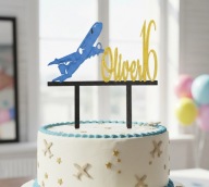 topper na tort dekoracja urodziny personalizacja SAMOLOT!!!