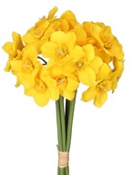 BUKIET ŻONKILI SZTUCZNYCH PIĘKNE ŻÓŁTE JAK ŻYWE 24 KWIATY 41 CM