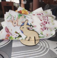 Serwetnik świąteczny z grawrem. Króliczek zajączek. 80mm