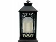 LAMPION kapliczka latarnia szklana LED gruba świeca imituje płomień Baterie