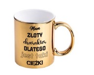 Zabawny złoty kubek do kawy praca na urodziny na prezent