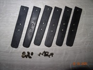 Skórzane paski do bagnetów i tasaków czarne z nitami , 6 sztuk .