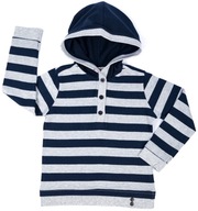 CHŁOPIĘCA BLUZA Z KAPTUREM W PASKI 100% BAWEŁNA DLA DZIECKA CHŁOPCA 92cm 2+