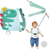 Smycz Szelki Bezpieczeństwa dla Dzieci Spacerowe do Chodzenia Zielone