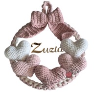 Dekoracja ścienna zawieszka personalizowana dowolne imię dziecka szydełkowa