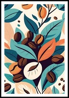 A2 KOLOROWY PLAKAT DO KUCHNI RESTAURACJI KAWA ZIARNA KAWY ARTYSTYCZNY