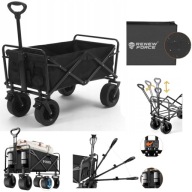 WÓZEK PLAŻOWY TURYSTYCZNY XL 120L DO 100KG SKŁADANY SZEROKIE KOŁA Z SIATKĄ