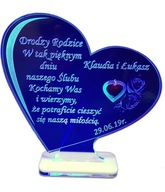 PODZIĘKOWANIA DLA RODZICÓW Z SERCEM SWARO LED ŚLUB