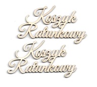 Dekoracja drewniana NAPIS KOSZYK RATUNKOWY 2 SZT