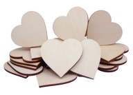 SERCA ze sklejki, serce drewniane serduszka 6cm X 6cm / 50szt Decoupage