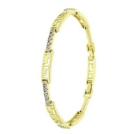 86735 Bransoletka stal chirurgiczna 316L pozł.14k cyrkonie 19-17 CM 5 MM