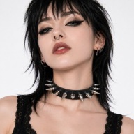 Choker goth punk z ćwiekami czarny alt grunge e-girl aesthetic 31–41 cm