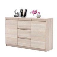 KOMODA Z SZUFLADAMI DUŻA BEZUCHWYTOWA 120CM SONOMA DO SALONU