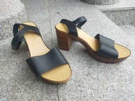 ATMOSPHERE nr 40 wygodne sandały na słupku skóra