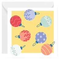 Kartka okolicznościowa na Boże Narodzenie - Bombki choinkowe - 14x14 cm