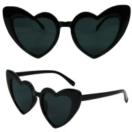 Okulary w Kształcie SERCA Przeciwsłoneczne Kocie Czarne Serca FOTOBUDKA