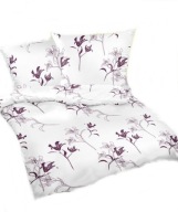 Pościel kora lux 160x200 + 2x70x80 guzik K Śliwkowo biała słodycz b-x