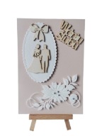 Kartki Pamiątka Ślub Para Młoda W Ramce B6 Beż – Biel