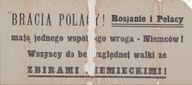 PLAKAT ULOTKA AGITACYJNA PROPAGANDOWA POLACY ZSRR NIEMCY RZESZA