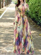 SUKIENKA szyfonowa abstrakcyjna kolorowa