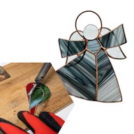 Witrażowy aniołek ręcznie wykonany (Tiffany) | tęczowe szkło