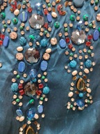 OASIS Sukienka z naszytymi koralikami JEDWAB rozm 38 NOWA