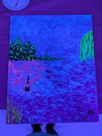 Obraz świecący w UV - pejzaż - koty - 40x50