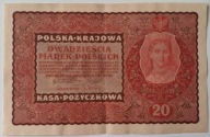 Banknot II RP 20 Marek Polskich 1919 rok II Serja DW