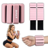 DRFIT SILIKONOWE OBCIĄŻNIKI NA KOSTKI NADGARSTKI REGULACJA 2X 0,45KG RÓŻOWE