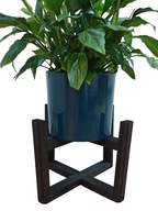 Kwietnik, stojak, drewno frezowane, kolor czarny, wysokość 20cm