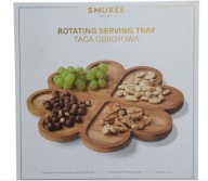 SMUKEE HOME taca obrotowa bambusowa 31,5 cm – patera na przekąski NOWA