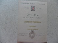PRL DYPLOM PZF PAMIĄTKOWY MEDAL DLA GENERAŁA WOJSK LOTNICZYCH POZNAŃ