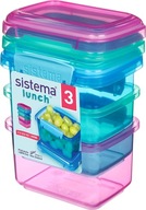 3x POJEMNIKI NA ŻYWNOŚĆ LUNCHBOX SISTEMA BEZ BPA 400ml ZAMYKANE Z POKRYWKĄ