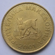 Macedonia 5 denari 2001 - Ryś - stan 1/2