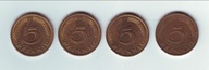 Niemcy 5 Pfennig 1984 D,F,G,J