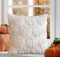 JESIENNA PLUSZOWA POSZEWKA NA JAŚKA PODUSZKĘ 45X45 CM HALLOWEEN DYNIA