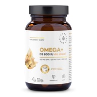 Aura Herbals Omega+ Witamina D3 800 IU dla dzieci 60 kapsułek twist-off