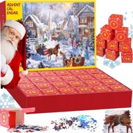 KALENDARZ ADWENTOWY PUZZLE ŚWIĄTECZNE BOŻE NARODZENIE 1008 ELEMENTÓW 24 DNI
