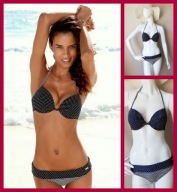 Bikini VENICE BEACH 38C 75C groszki strój Push up kostium kąpielowy