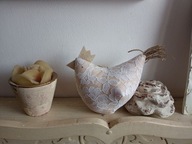 KURA KWOKA DUŻA Z KORONKĄ DEKORACJA DOMU