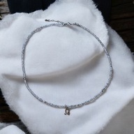 Naszyjnik Choker Naturalny Kamień Księżycowy szary