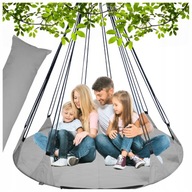 Mega Huśtawka Hamak Ogrodowy Wiszący Fotel Leżanka do Ogrodu + Poduszka