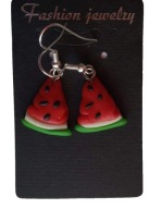 KOLCZYKI Z MODELINY ARBUZ OWOCE TRÓJKĄT ARBUZOWY
