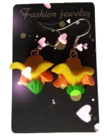 KOLCZYKI Z MODELINY GRZYBY KURKI LEŚNE NA PREZENT