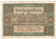 Niemcy 10 Marek 1920 P57 Weimar Reichsbanknote