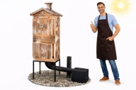 WĘDZARNIA DREWNIANA WĘDZARNIA OGRODOWA - DUŻE PALENISKO WĘDZARNIA