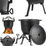 PALENISKO KOCIOŁEK ŻELIWNY 8L MYŚLIWSKI NA OGNISKO STOJAK